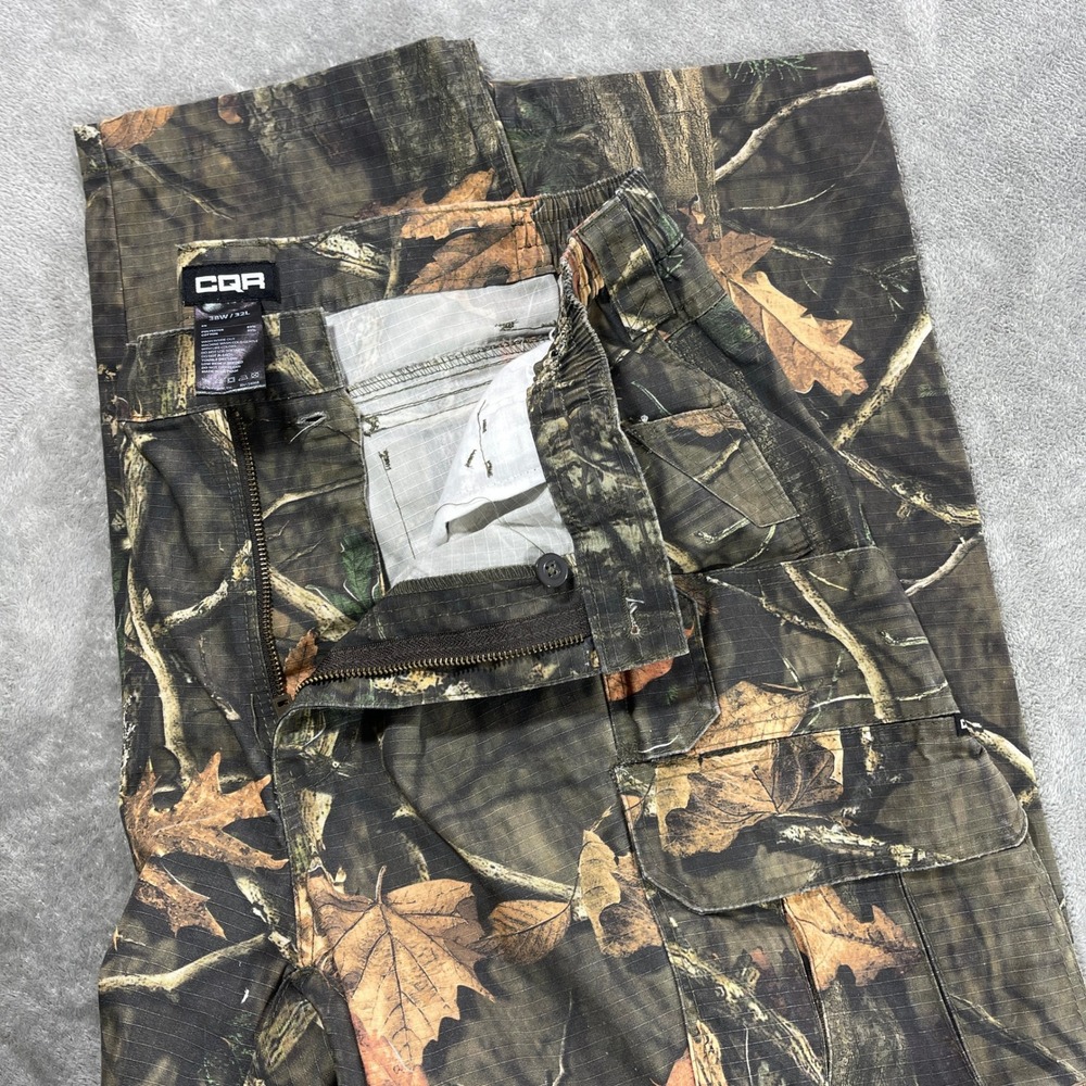 CQR Cargo Pants Mens 38x32 Camo Ripstop Tactical Hunting Outdoor Pants